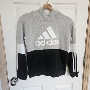 Adidas Boy's Gray and Black Hoodie Size M (10-12)